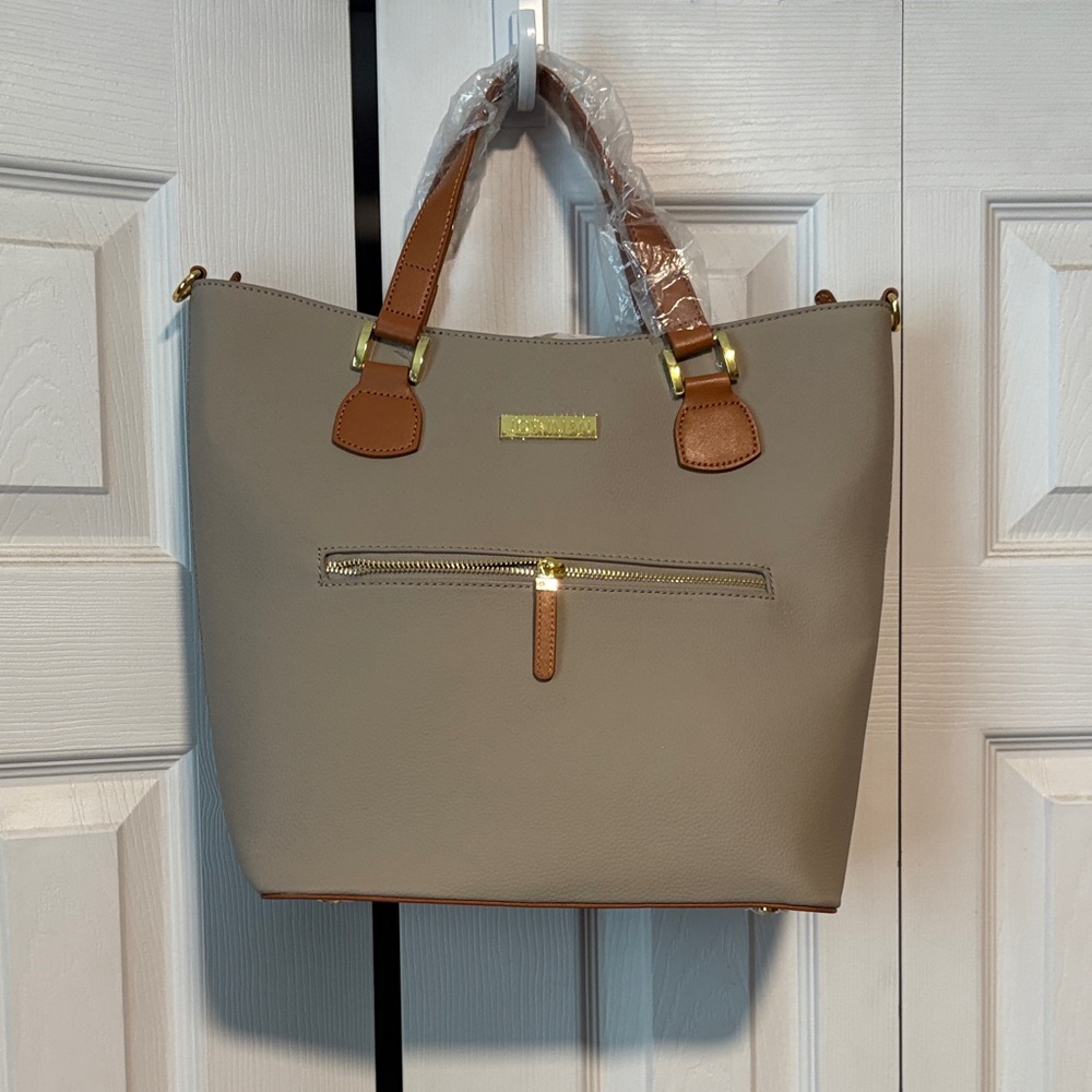NWT Joy & Iman Soft Leather Alexandria Tote and Crossbody